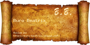Buro Beatrix névjegykártya